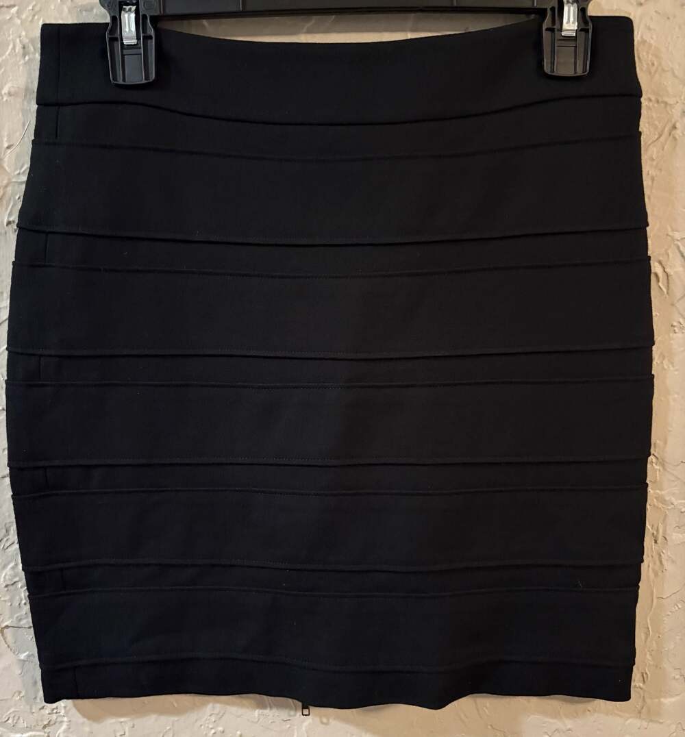 PAIGE Women’s Black Tiered Bandage Mini Skirt Size M